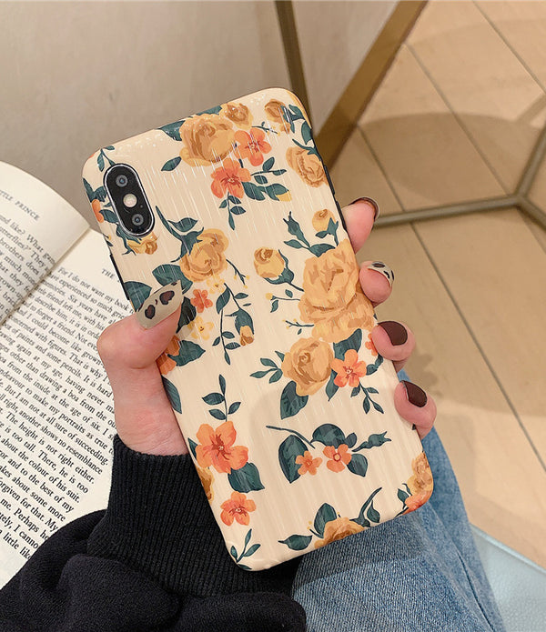 Fashionable And Simple French Flower Phone Case